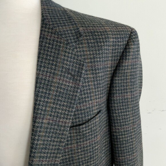 100% Wool Burberrys Jacket Plaid Long Sleeve 2 Button Blazer Sports Coat 46 - Picture 4 of 15